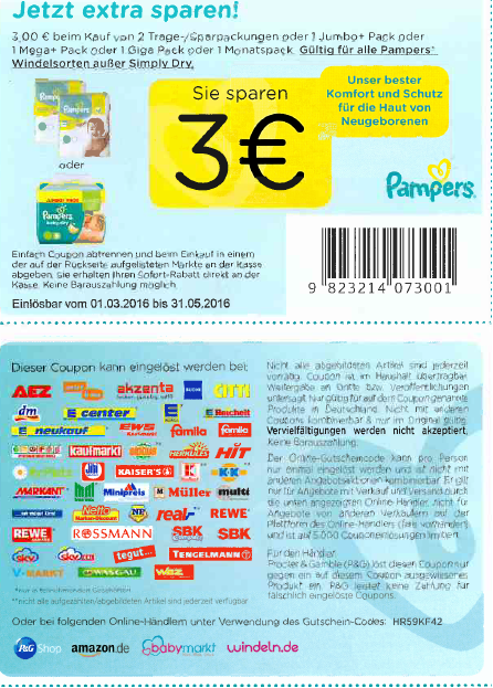 Pampers Gutschein Ausdrucken 2014