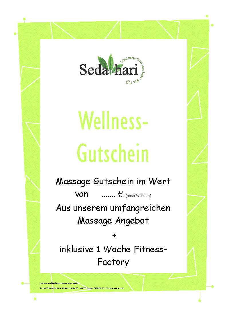 Wellnes Gutschein Ausdrucken