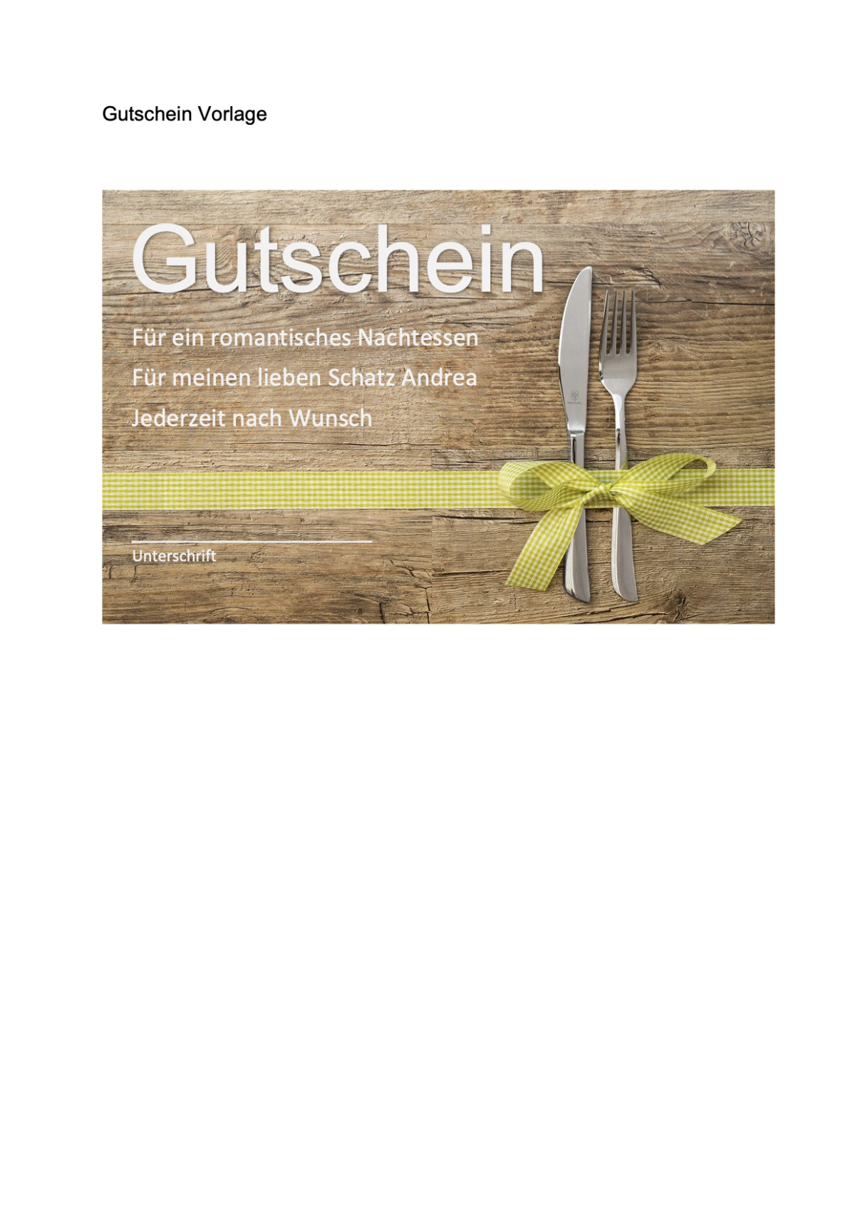 Gutschein Geschenke Zum Ausdrucken