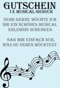 Gutschein Vorlage Musical Zum Ausdrucken